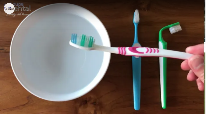 How to make a bended toothbrush